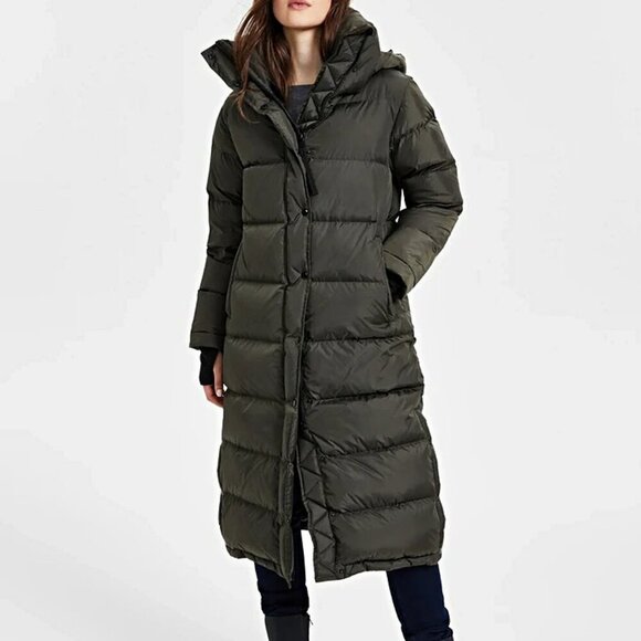 S13 Women's Harper Hooded Maxi Puffer Coat in Military Size S (MSRP $600) - Picture 1 of 11